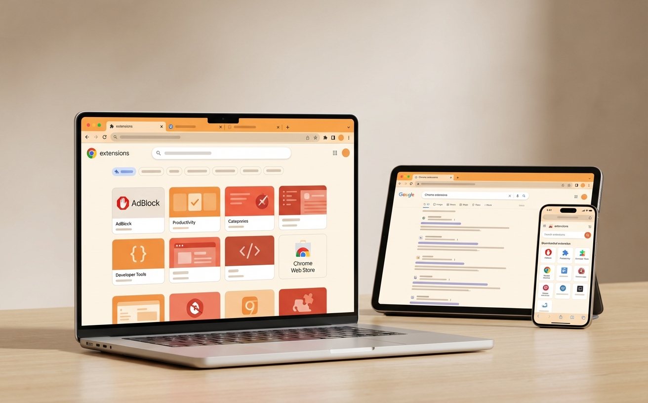 谷歌浏览器标签页与扩展管理界面