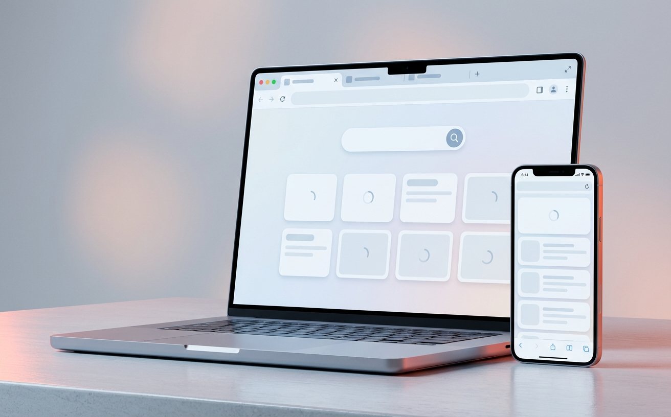 谷歌浏览器移动端页面加载与搜索界面